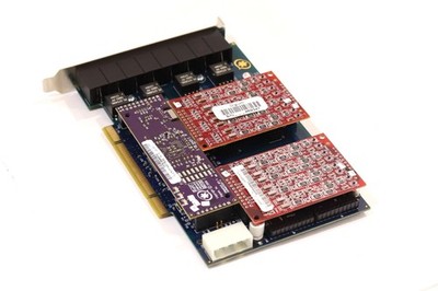 Digium Wildcard Analog Telephony PCI Card w/2x X400M & 1x VPMADT032 P/N: TDM800P