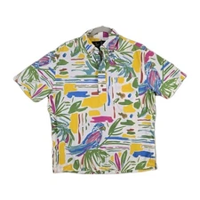Chubbies The Nutter Cotton S/S Popover Shirt Abstract Pastel w/Bird Men's Small
