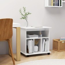 High Gloss Rolling File Cabinet Wooden Under Desk Storage Unit White