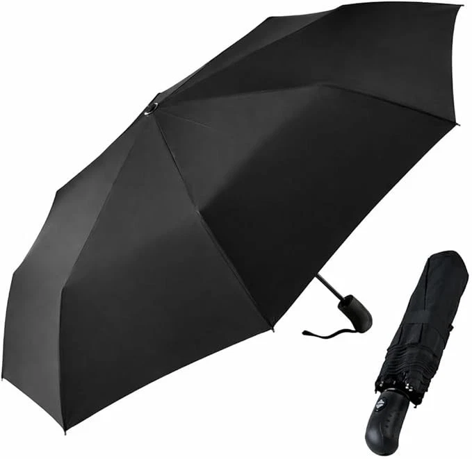 Parapluie Automatique Antivent Noir Résistant Retournement Ouverture Double Luxe - Photo 1/1