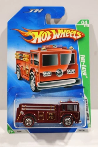 Hot Wheels Super Treasure Hunts '09 Fire-Eater Red Engine Truck Redline RR 2009