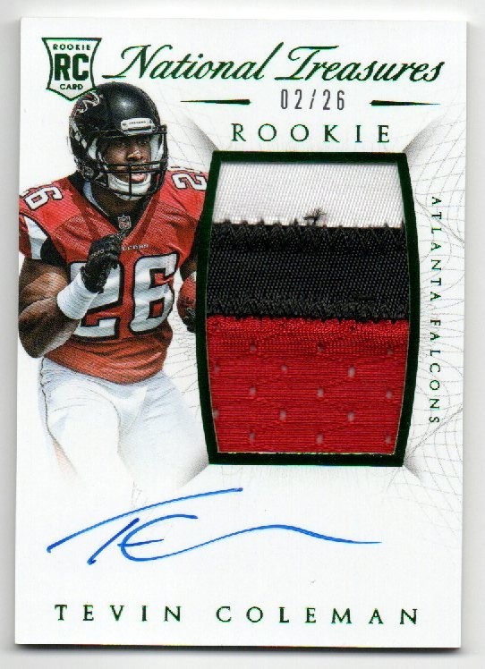 Tevin Coleman Panini National Treasures #116 Autograph Patch