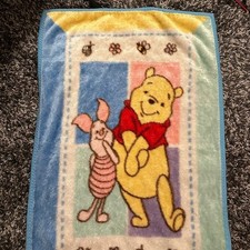 VTG Disney Winnie The Pooh Piglet 30" x 45" Plush Baby Blanket Fleece Lovey y2k