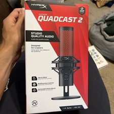 HyperX QuadCast 2 USB Condenser Cardioid Mic, Desktop Stand, Shock Mount
