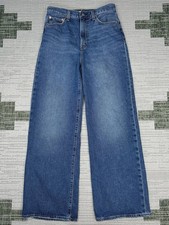 Levis Jeans Womens 28 Ribcage Wide Leg Medium Dark Wash 