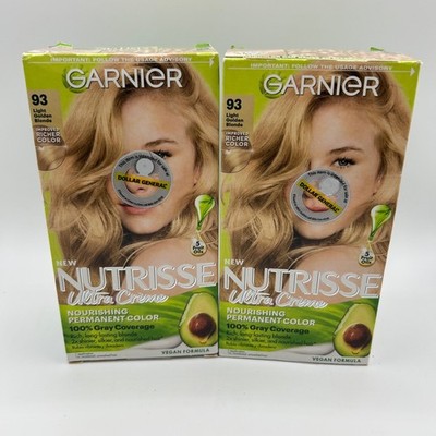 2 Pack Garnier Nutrisse #93 Honey Butter Light Golden Blonde Permanent Haircolor