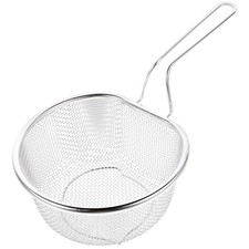 Cesta de filtro de aceite de acero inoxidable reutilizable para uso en cocina plateada