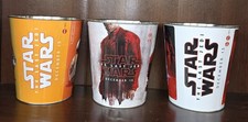 Cubos de palomitas de metal promocionales AMC Star Wars The Last Jedi 1-3 de 3