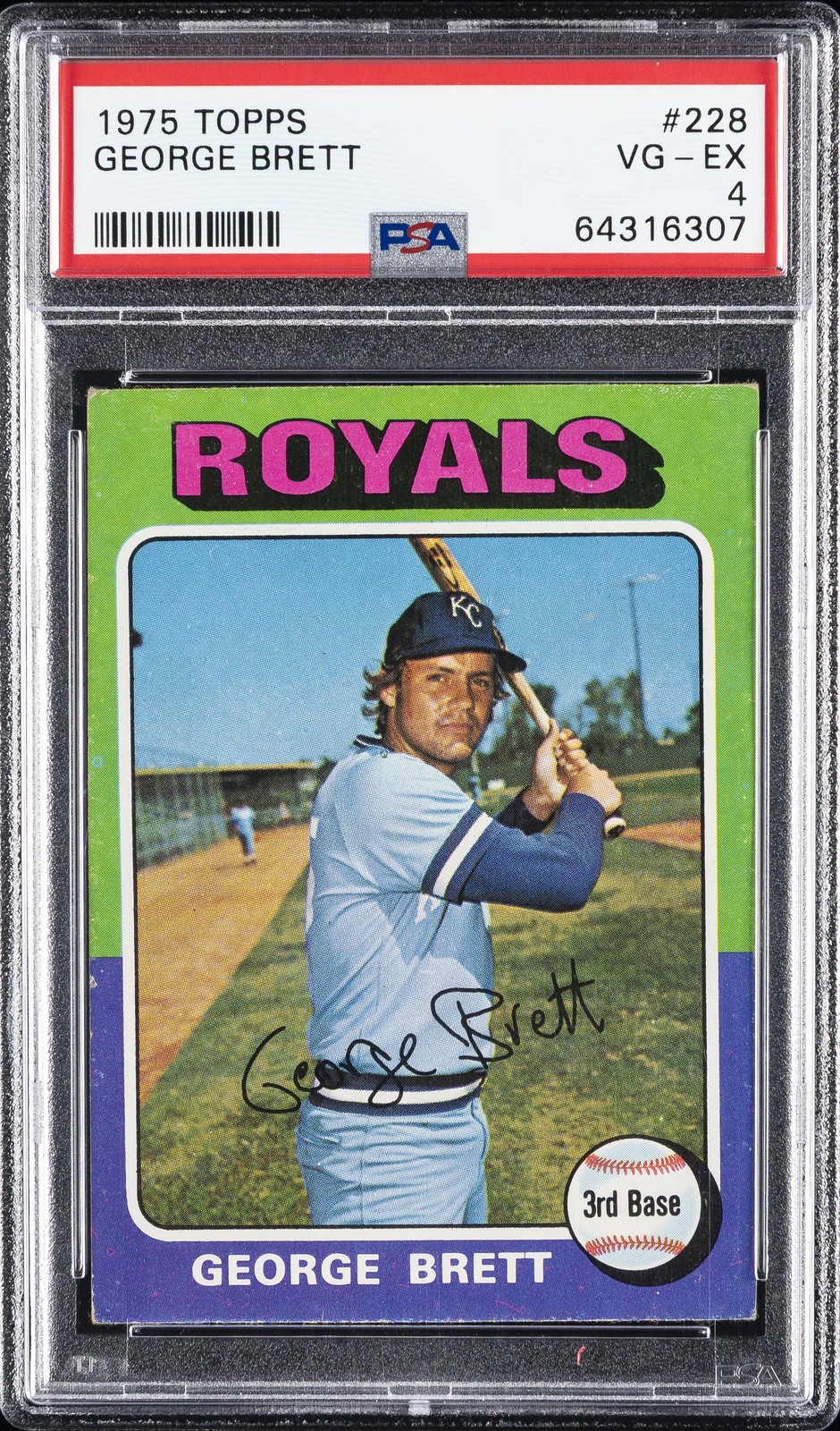 1975 TOPPS #228 GEORGE BRETT ROOKIE RC PSA 4