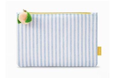 NEW Ipsy Glam Bag April 2024 Blue White Striped Linen Style Spring Summer Makeup