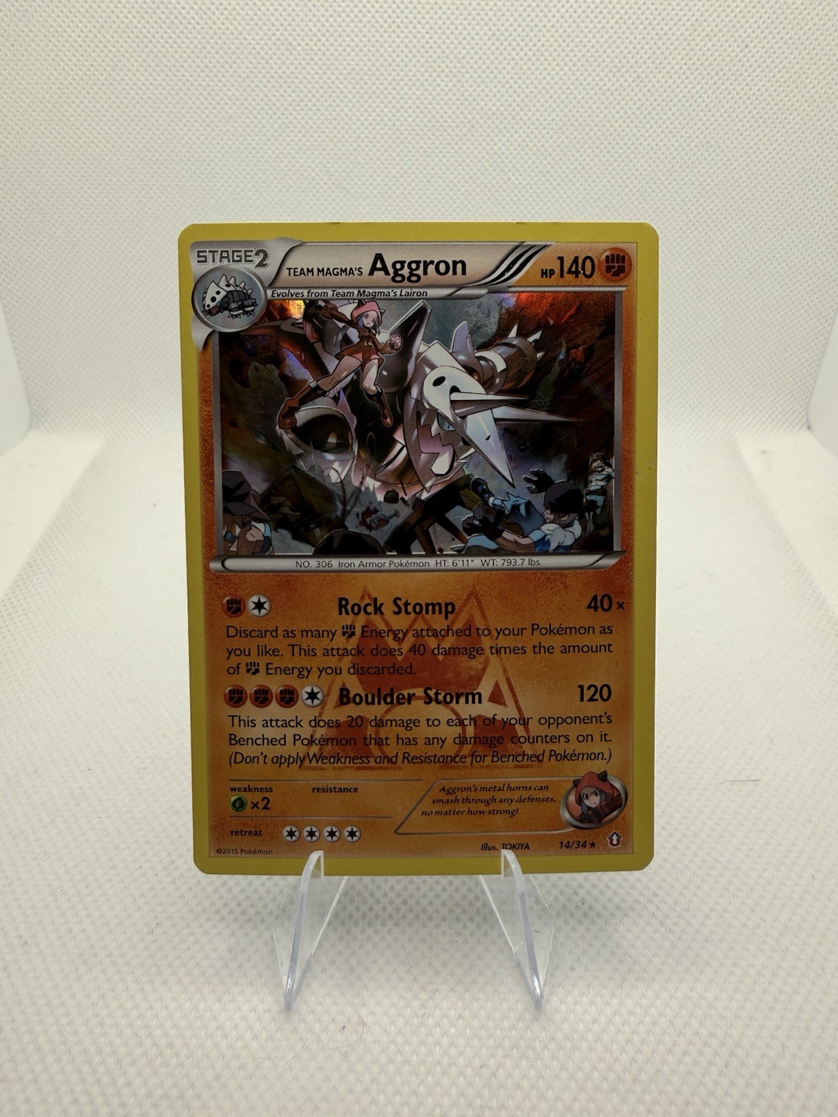 Pokemon TCG Team Magma's Aggron 14/34 Double Crisis Holo
