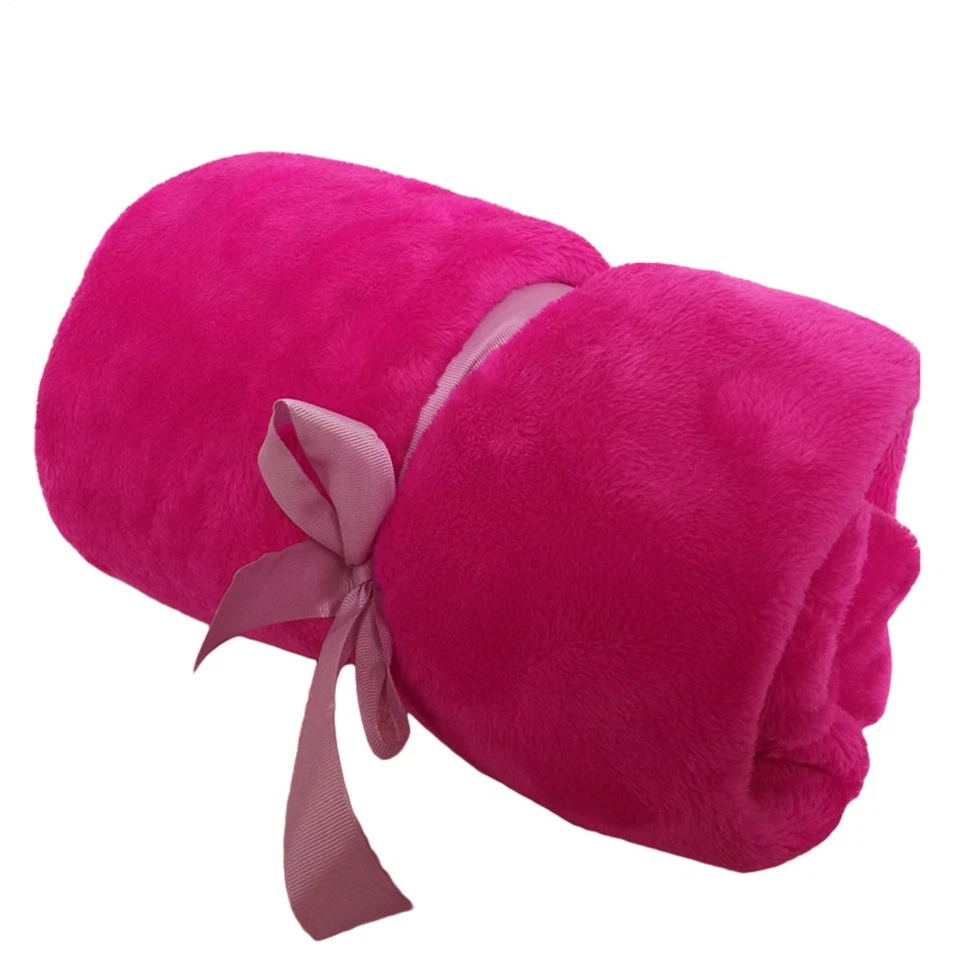 Solid Color Soft Throw Blanket Warm Blanket Travel Flannel Sofa Bed Blanket - image 2 of 4