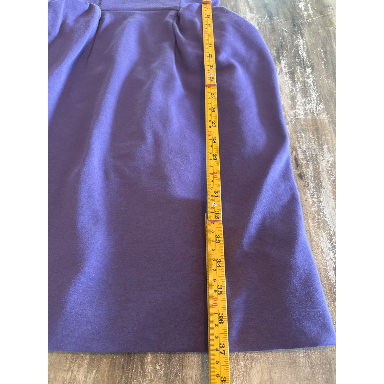 YSL Yves Saint Laurent Dress Aubergine Wool Blend Sleeveless FR36 Vintage thumbnail 4