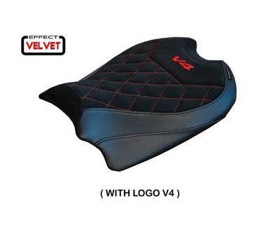 Harbin Velvet Saddle Cover Black + TPZ Logo Ducati Panigale V4 2018 2026 0f