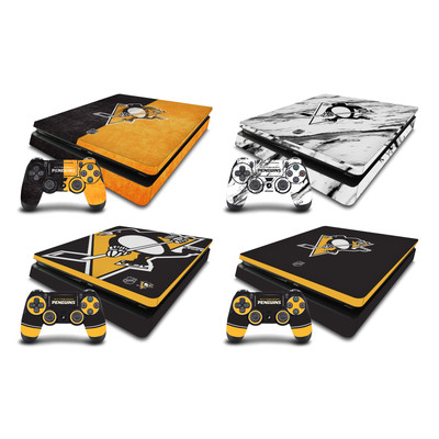 OFFIZIELLE NHL PITTSBURGH PENGUINS VINYL SKIN FOR PS4 SLIM CONSOLE & DUALSHOCK 4