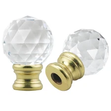 Crystal Lamp Finials 2 PCS Gold Finial Metal Knob Topper for Lamp Shade