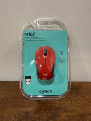 Logitech - M187 - Wireless Optical MINI Mouse with Nano Receiver - Red