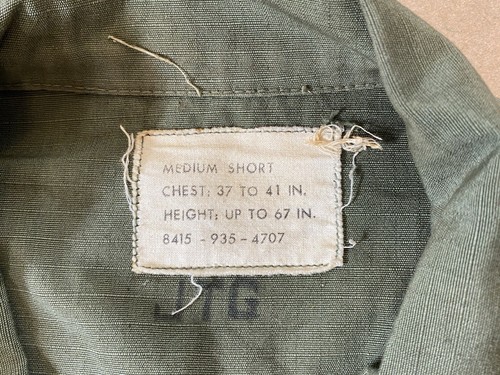 Vietnam Slant Pocket Rip-Stop Vintage US Army Medium Short Coat Jacket 9F89 - Picture 4 of 7