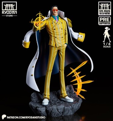 Kizaru, Borsalino, Admiral, One Piece, Figur, 3D Druck, Statue, UNBEMALT