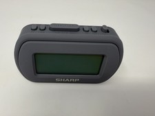 Sharp Digital Alarm Clock - SPC483 - Blue Backlight - Battery Operated - Gray