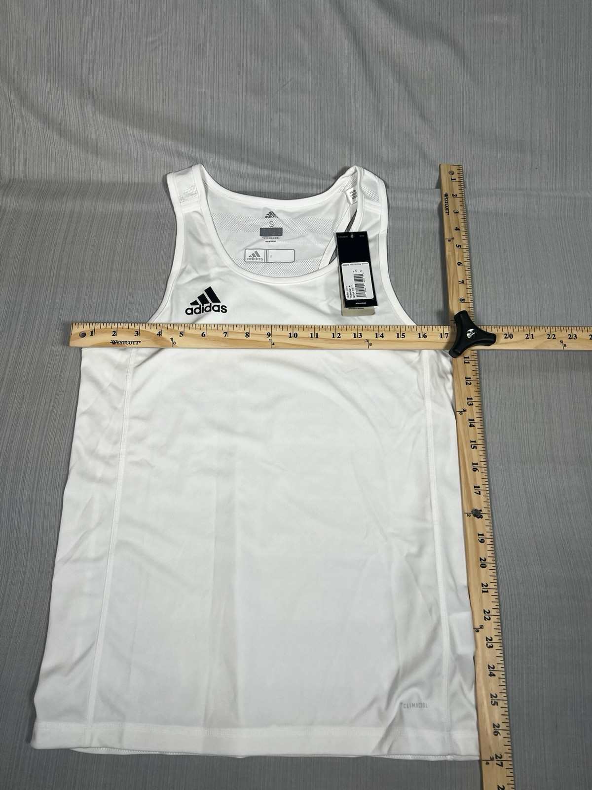 Adidas T19 Womens White Workout Fitness Breathable Tank Top Ladies Sz S NWT (A9) thumbnail 4