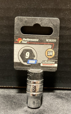 Performance Tool Wilmar W38209 9MM, SHORT SOCKET / 6 POINT, 3/8 DRIVE