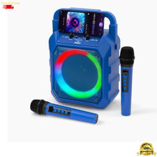 Mic Drop Karaoke Machine 2 Wireless Mics Bluetooth RGB Lights Voice Effects