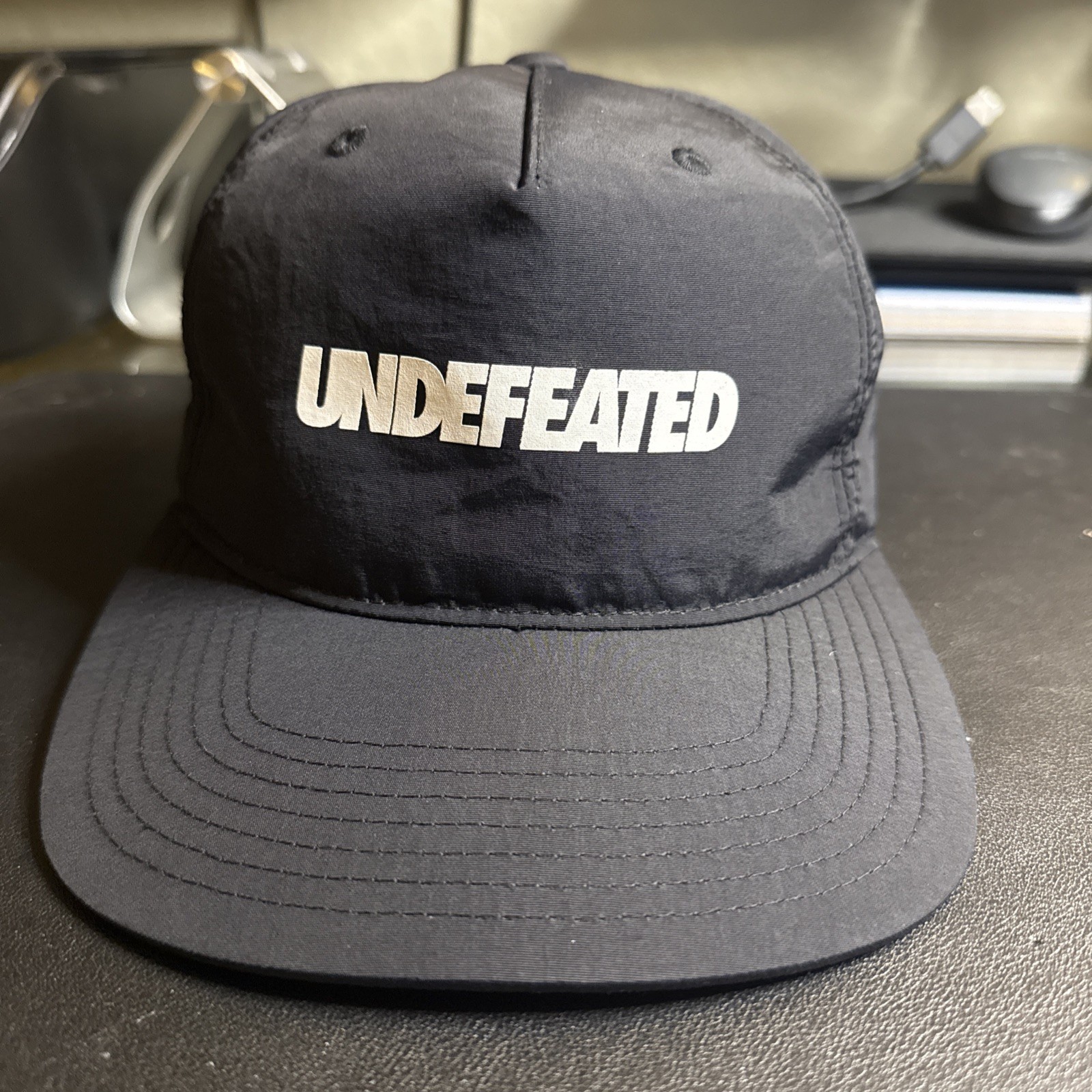 Undefeated SnapBack Hat Black Polyester Unstructu… - image 1