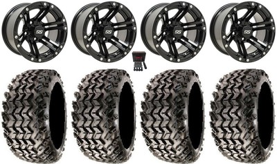 GTW Specter 12'' Golf Wheels Black 23'' Classic A/T Tires Yamaha