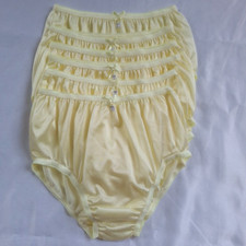 6 Yellow Small Underwear Women Nylon Panties Silky Light Soft Waist24"-28"Size S