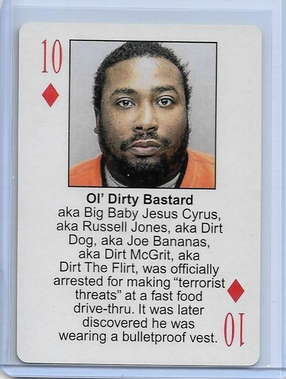 2003 STARZ BEHIND BARZ OL' DIRTY BASTARD PLAYING CARD ~ MUG SHOT
