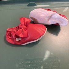 BABY CHRISTMAS PAIR SHOES 6 TO 9 MONTHS Leather Red