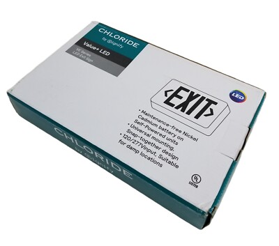 Chloride by Signify VERWEM LED Exit Sign Red Compact Plastic Battery Backup NEW