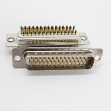 5pcs Gold Pin 44pin 3 Row D-Sub Male Socket Solder Chassis Connector RS232