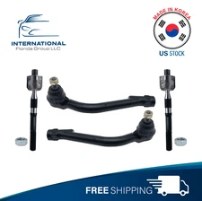 4 pcs ⭐KOREA⭐Front Outer +Inner Tie Rod Ends For 13-18 HYUNDAI SANTA FE SPORT XL