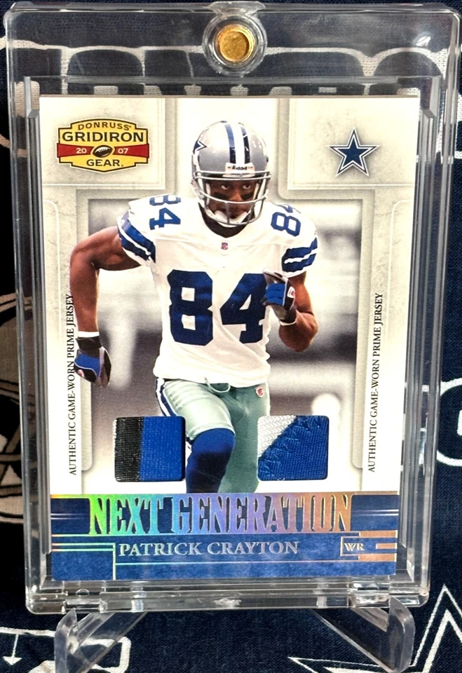 2007 GIRDIRON GEAR Dallas Cowboys PATRICK CRAYTON 2c DUAL Game JERSEY Patch /50 - Image 3 of 4