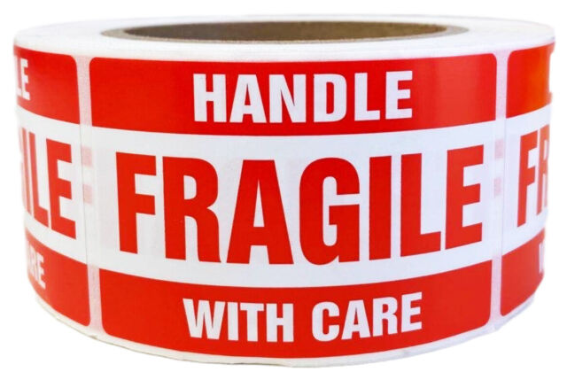 Fragile Label 50x76mm Handle With Care Adhesive 2x3 Sticker 550 Labels/Roll Fragile Label 50x76mm Handle With Care Adhesive 2x3 Sticker 550 Labels/Roll