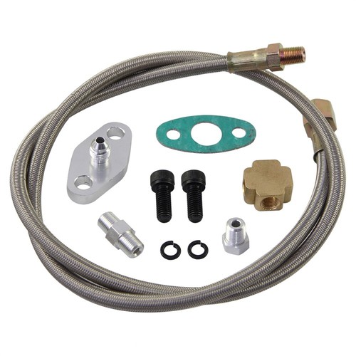 Turbo Oil Return Drain+ Feed Line + Sandwich Adapter Plate For Honda K24 T3 T4 - Picture 5 of 10