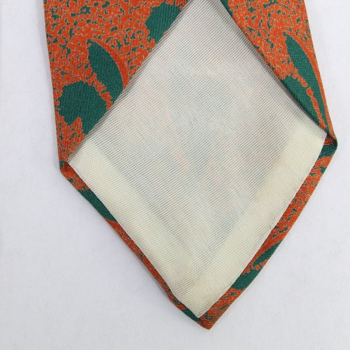 Vintage Jarnac Meier & Frank Men's Silk Tie Orange Green 50" 3.75" Wide - Picture 5 of 5
