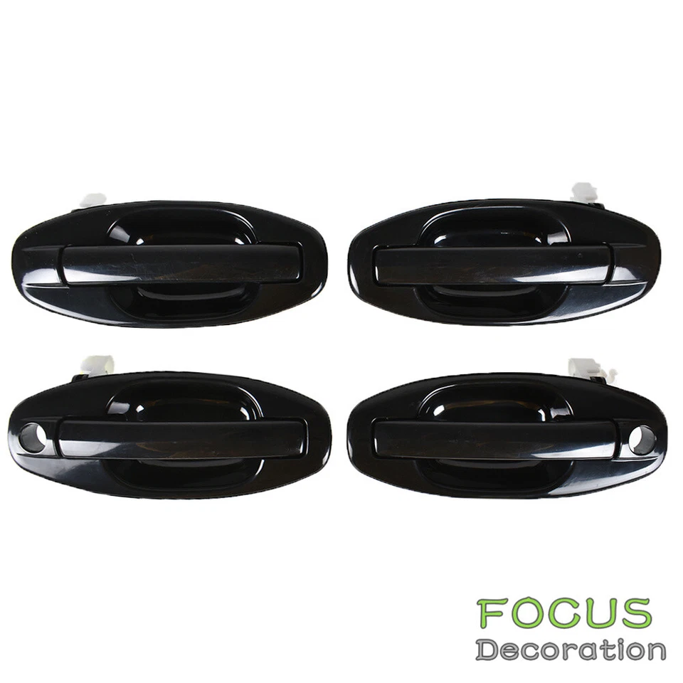 Manijas de puerta exteriores lado izquierdo y derecho negras 4 piezas para Hyundai Santa Fe 2001-2006 Foto 2 de 4