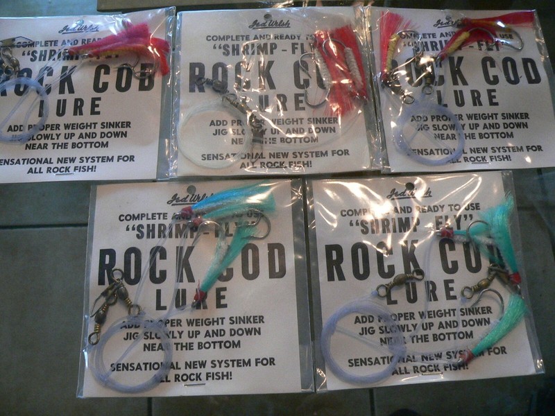 shrimpfly rig jeb welsh 7/0 blue/white 2 pack 7/0 red/yellow 3 pack deep jigging
