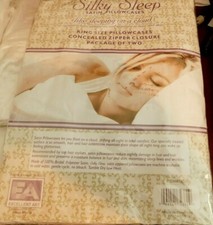 KING SIZE SATIN PILLOWCASES 2 WHITE-NICE SOFT-GET READY FOR A GREAT XX