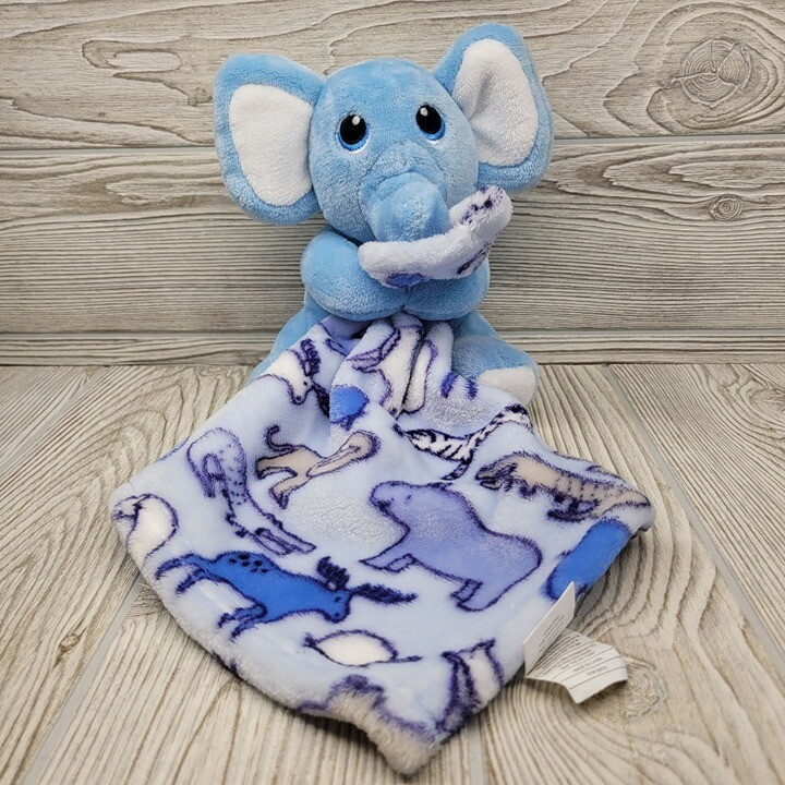 Little Beginnings Blue Elephant Baby Security Blanket Lovey Plush Stuffed Animal