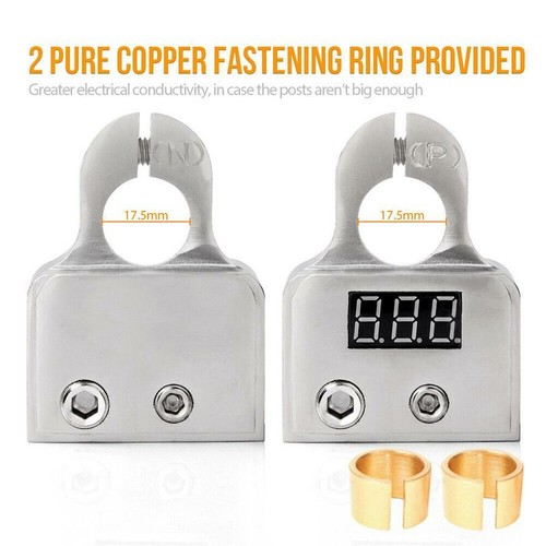 2PCS Battery Terminal Clamps Connector Cable Positive / Negative Fit ...