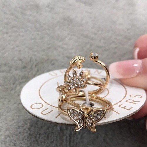 Urban Outfitter Goldtone Size 7 Rings Spring New - Picture 9 of 10