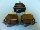 McGill 0862-0106 DPDT  lot of 3 On-Off-On Black Panel Mount Euro-Style Rocker Sw