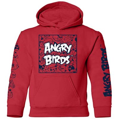 Angry Birds Official Comic Fill Box Printed Pullover Fleece Hoodie in Youth Size