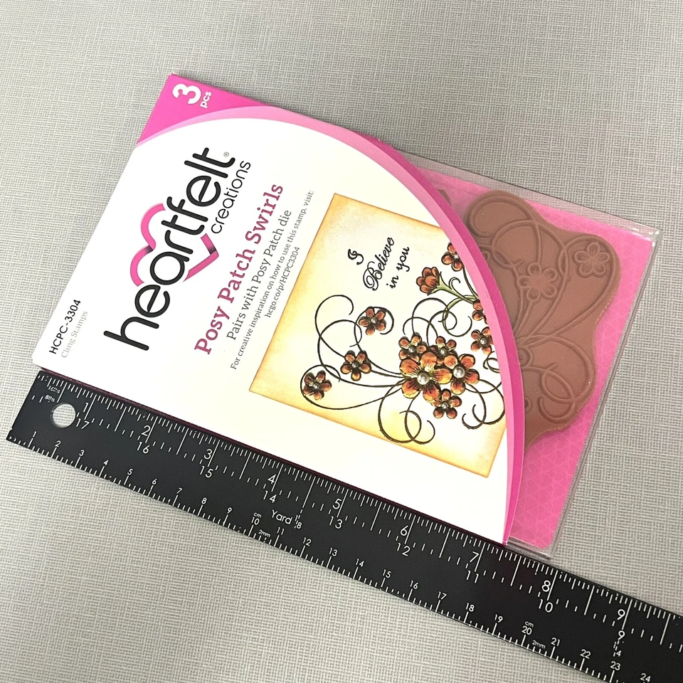 Parche Posy remolinos creaciones sinceras HCPC- 3304 estampillas adhesivas de flores de goma Foto 2 de 4