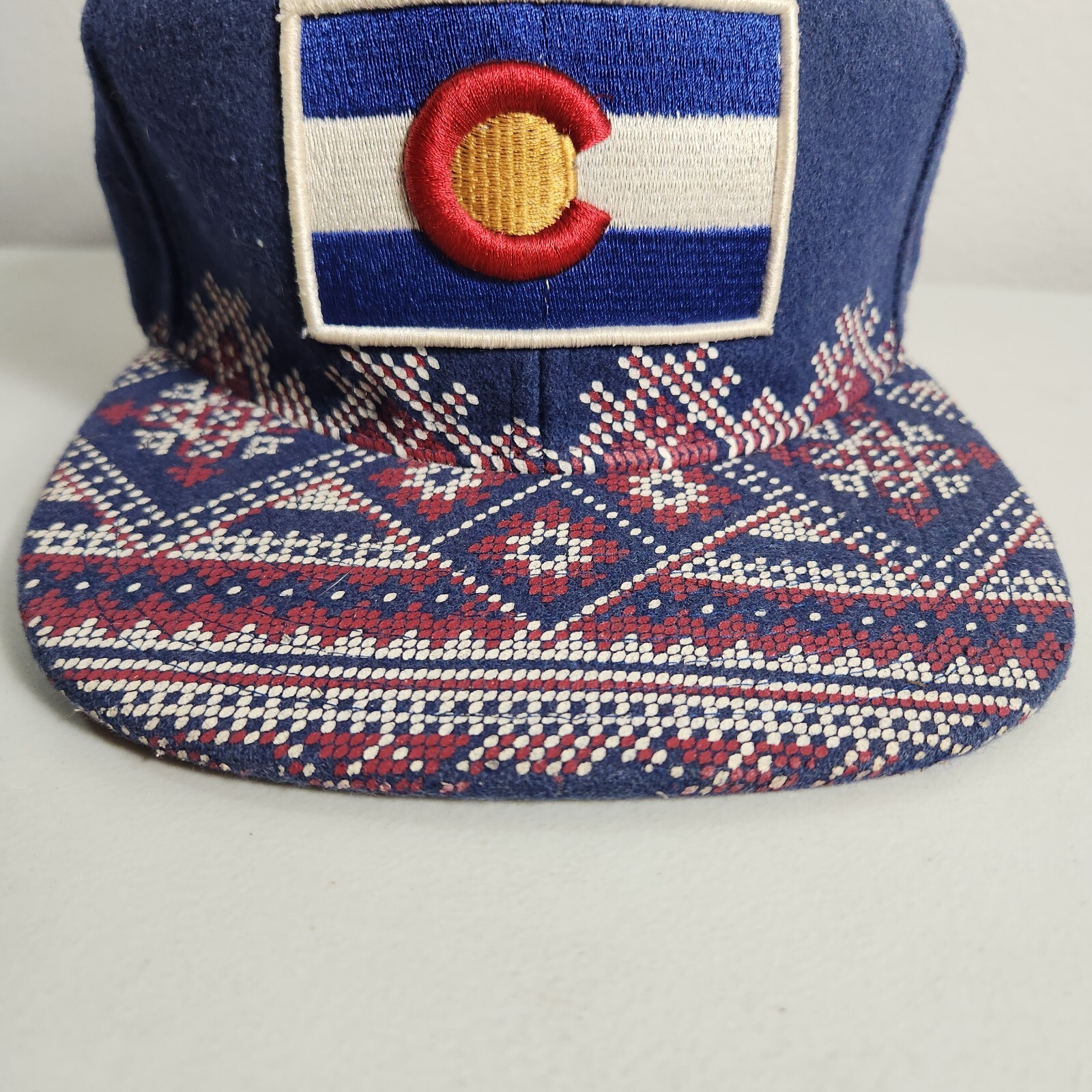 Zephyr Colorado Flag Patch Patterned Wool Basebal… - image 3