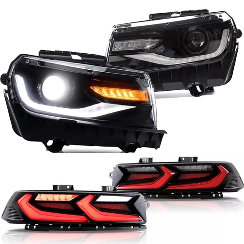 VLAND Headlights + Tail Lights For 2014-2015 Chevy Camaro FULL LED Front+Rear - Picture 1 of 18